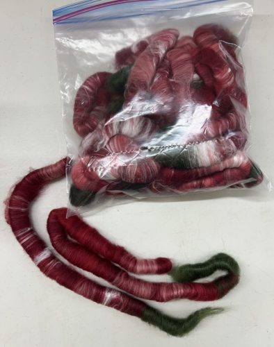 Heather's hand-dyed rolags