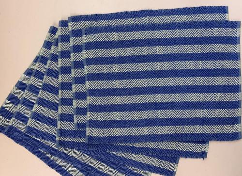 Kathy's placemats 8.2, 6.2 and 5.2 weft in blue n yellow