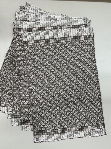 Kathy's placemats. brown and natural 8.4 cotton carpet warp