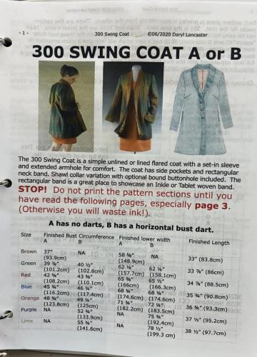 Micki's pattern for her handwoven yardage