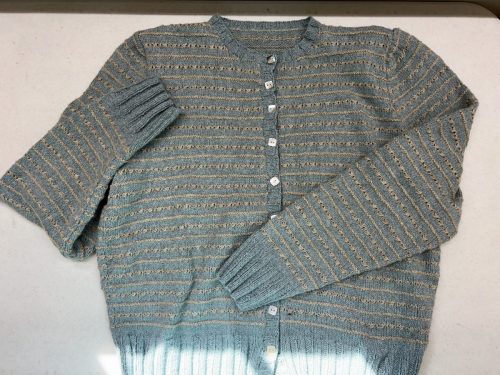 Sarah's handknitted sweater